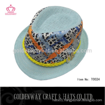 kids designer hats paper straw sun hats fedora hats small size